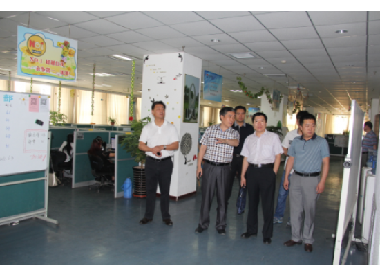 河北省省委辦公廳調(diào)研組副主任陳俊元、調(diào)研組副組長(zhǎng)周浩來我公司參觀考察